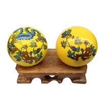 Coffrets cadeaux de balles de fitness Baoding et tasses à thé en porcelaine de la marque ShouXing, bien-être traditionnel chinois, cadeaux d'affaires pour entreprises