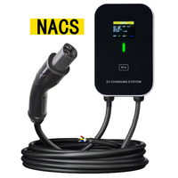Nouvelle borne de recharge murale AC pour véhicules électriques Type 2 7kW 32A monophasée 220-250V 5m Écran tactile Noir CE RoHS