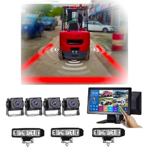 New 4CH xe tải DVR màn hình cảm ứng đảo ngược Side máy ảnh BSD Màn hình ai Quad chia lớn màn hình 4K Dash Cam hệ thống báo động xe hộp đen - Product Image 2