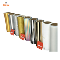 Film UV Qinyu, film PET pour t-shirts, casquettes, badges, impression textile 3D TPU PU, transfert thermique brillant argenté