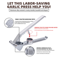 Hete Aanbieding: Handmatige Knoflookpers van Aluminiumlegering, Gemakkelijk te Reinigen, Makkelijk te Knijpen, Licht Vibrerend Oppervlak, Fruit & Groente Tool