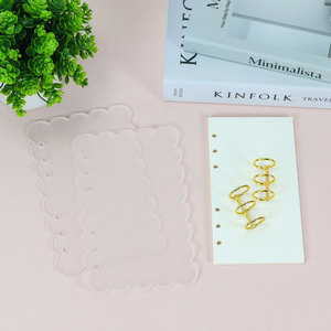 Cubierta de carpeta de presupuesto DIY, cubierta de cuaderno esmerilado transparente de hojas sueltas de estilo floral, cubierta de carpeta acrílica A6 de 6 agujeros - Product Image 5