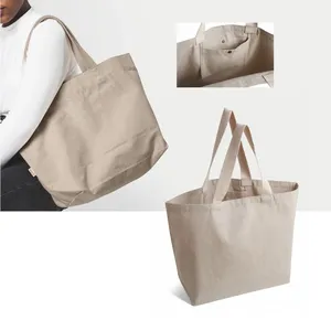 Borsa shopper larga in cotone riciclato, gadget ecologici - Product Image 1