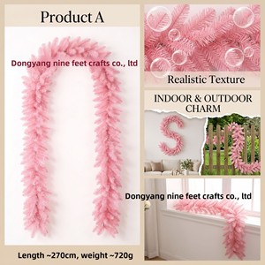 Nouvelle Guirlande Décorative <span class=keywords><strong>de</strong></span> Noël Rose <span class=keywords><strong>en</strong></span> PVC Écologique 2026, 27m <span class=keywords><strong>de</strong></span> Long, 40cm <span class=keywords><strong>de</strong></span> Large, Modèle CS-T-2666, Style Europé<span class=keywords><strong>en</strong></span> et Américain - Product Image 4