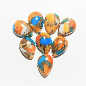 Cabochon lisse en forme de poire turquoise en cuivre pour la fabrication de bijoux dans toutes les tailles, créer un collier d'anneaux de pierres précieuses - Product Image 1