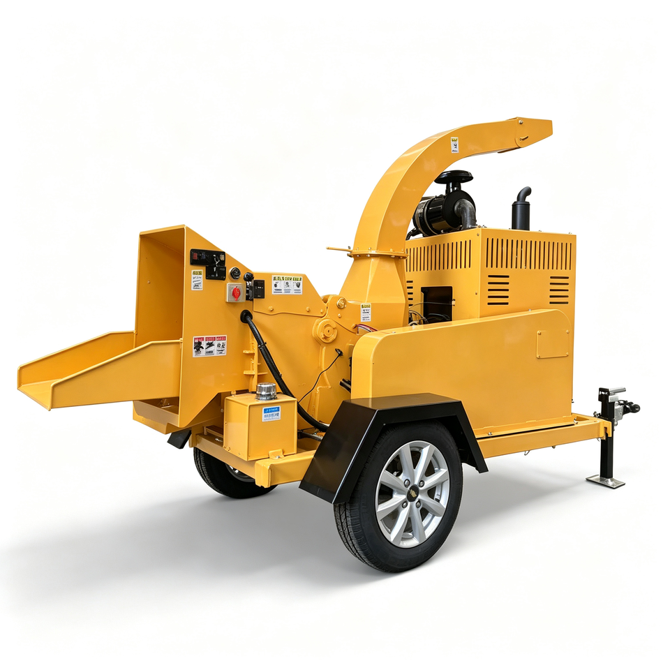 Timber Core Sampling Diesel Towable Wood Chipper Hydraulic Automatic Feeding Tree Branch ...