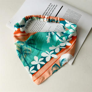 BELLEWORLD nuovi arrivi fasce elastiche per capelli colorate con stampa di fiori di palma da cocco sciarpa con testa lunga stampata - Product Image 4