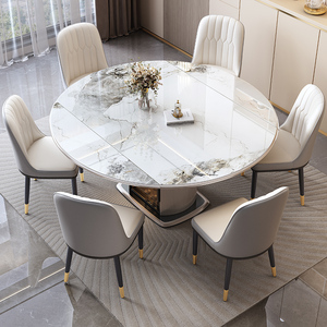 Mesa de Comedor Plegable Retráctil Moderna y Sencilla con Cubierta de Pizarra de Lujo Ligero, con Función de Cocina de Inducción <span class=keywords><strong>para</strong></span> Uso en Restaurantes - Product Image 4