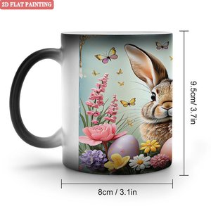 Mug magique en céramique 11oz noir givré, tasse à boire changeant de couleur à la chaleur, usage quotidien - Product Image 1