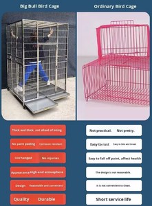 Jaula para Pájaros Extra Grande de Acero Inoxidable, Jaula de Lujo Estilo Villa Personalizada para Guacamayos, Cacatúas y Aves Grandes para Jardín - Product Image 3