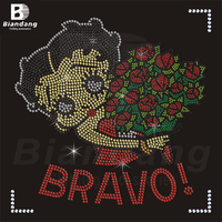 Transfert à Chaud Betty Boop Strass Autocollants Fournisseur Personnalisé Motif Fille Logo Feuilles Strass Appliqués pour Vêtements