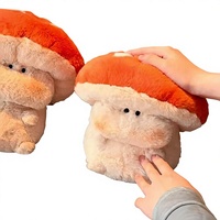 Peluche Champignon en Coton PP Doux et Moelleux, Orange, Jouet en Peluche Kawaii pour Enfants, Décoration Maison, Vente en Gros