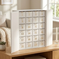 Boîte cadeau de Noël en carton blanc personnalisée, luxe, 24 compartiments, tiroirs, boîte vide pour calendrier de l'avent, pour emballage de bijoux