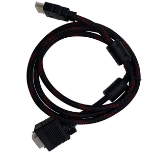 Câble HDMI vers VGA 1,5 m, adaptateur mâle vers femelle pour projecteurs, fil en acier recouvert de cuivre noir - Product Image 3