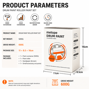 Juego de Rodillos de Pintura de 500G, Kit de Repintado de Paredes con Rodillo de Alta Cobertura y Papel de Lija para Decoración del Hogar - Product Image 3