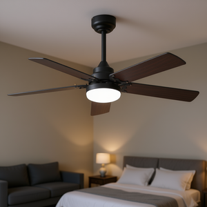 Ventilador de Techo LED de Perfil Bajo de 42 Pulgadas con 5 Aspas, Motor DC, Control Remoto, Luz, Diseño Contemporáneo - Product Image 2