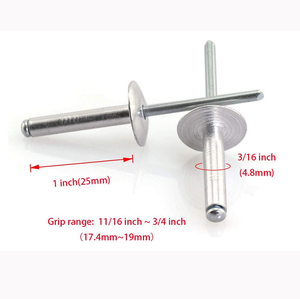 Nhôm/thép không gỉ ISO tiêu chuẩn Lớp 6 nhiệt thép carbon đóng cuối đinh tán mù Đầu phẳng rắn Pop đinh tán - Product Image 4