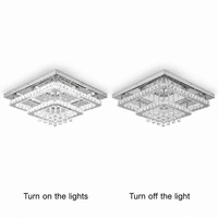 Plafonnier carré en métal et cristal, éclairage de luxe pour hall d'hôtel, luminaires de luxe pour la maison, lampe de plafond en cristal de luxe