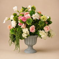 Boule de fleurs SY - 60 cm - Rose et vert - Couleurs chaudes personnalisées - Centre de table de mariage - Vente flash - Décorations de mariage