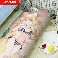 Housse de coussin Dakimakura en tissu écologique bleu, imprimée sur mesure avec motifs d'anime et de dessins animés, 160x50cm, pour usage domestique et hôtelier, vente en gros