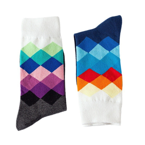 <span class=keywords><strong>Calcetines</strong></span> de Vestir Clásicos de Algodón de Tubo Medio, Color Vívido, Estilo Funky, con Diseño de Argyle para <span class=keywords><strong>Hombre</strong></span>, Venta al por Mayor - Product Image 5