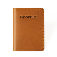 Étui de passeport en cuir pleine fleur avec logo gravé au laser personnalisé, couverture en cuir véritable, porte-passeport en cuir Crazy Horse
