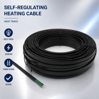 Cable Calefactor Autorregulable de Cobre 24V 20W con Aislamiento PE Plano de Doble Núcleo para Protección Contra Congelación de Tuberías
