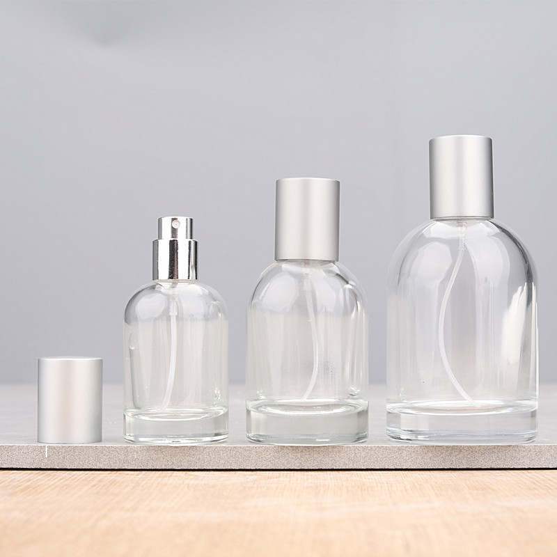 Bouteille transparente + Bouchon gris