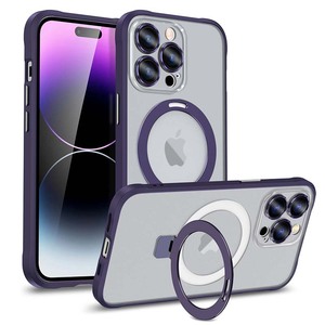 Para <span class=keywords><strong>iPhone</strong></span> 14 y <span class=keywords><strong>13</strong></span> funda de teléfono con soporte magnético con <span class=keywords><strong>carga</strong></span> inalámbrica cubierta trasera mate Cámara película protectora cubierta a prueba de golpes - Product Image 1