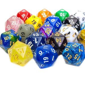 Dados Poliédricos D20 Hechos a Mano con Números Blancos del 1 al 20, Acrílicos de Color Personalizado al por Mayor para Juegos de Rol y Juegos de Mesa, Directo de Fábrica - Product Image 1