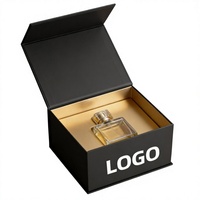 Boîte rigide pour cosmétiques en papier noir avec logo personnalisé, revêtement UV, finition mate, magnétique, pour cadeaux, bijoux