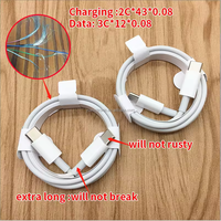 Cable de Nailon USB-C Tipo C de 1 m (3.3 pies) con Carga Rápida PD20W para iPhone 7/8/X/Xs/XR/11/12/13/14 Pro Max