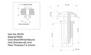 Campione gratuito di fermagli a scatto in Nylon tipo R - Product Image 2