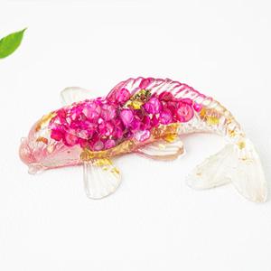Poisson Koi en cristal jaune avec feuille d'or polie, porte-bonheur, Feng Shui, objet de collection, décoration d'intérieur - Product Image 3