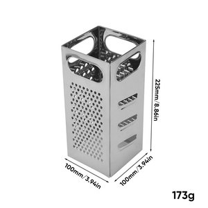 Râpe à légumes multifonctionnelle en acier inoxydable robuste à 4 faces, mandoline de cuisine pour fromage, fruits et pommes de terre - Product Image 6