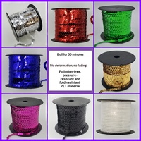 Paillettes PET en stock pour DIY, fabrication artisanale, résistantes aux hautes températures, électroplaquées, rondes, 5-6mm