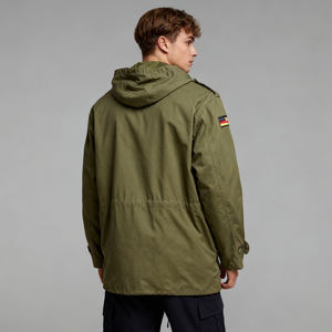 Cappotto Invernale da Uomo Ikdeer Slim Fit <span class=keywords><strong>Verde</strong></span> Oliva con Cappuccio, 100% Cotone Canvas Traspirante Ecologico, Chiusura con Bottoni e Cerniera, 280g - Product Image 2