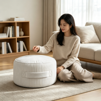 Canapé-pouf multifonctionnel OEM en forme de poire, grande capacité de rangement, organisateur de jouets rond pour la décoration de chambre