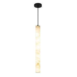 Lámpara Colgante Cilíndrica Larga de Alabastro, E27 LED 2700K, Blanco Cálido, Regulable, para Sala de Estar - Product Image 6