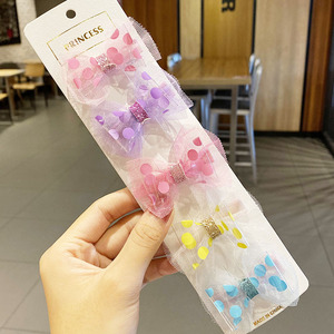 5 New Designer Little Girl Kids Princess accessori per capelli Set Bowtie Hairclip Tulle <span class=keywords><strong>Goody</strong></span> Doll fiocchi per capelli per bambini con clip - Product Image 5