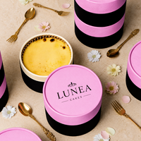 Boîte cylindrique en papier de qualité alimentaire, écologique, résistante au four, avec logo personnalisé, pour biscuits, pâtisserie, cheesecake basque