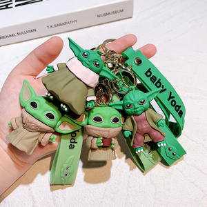 Porte-clés en PVC Star <span class=keywords><strong>Wars</strong></span> Black Samurai Yoda Baby, accessoire de voiture, porte-clés lisible - Product Image 3