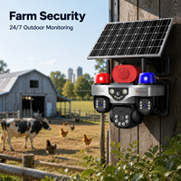 Caméra solaire extérieure Wistino 4G avec carte SIM, trois objectifs PTZ, rotation panoramique/inclinaison/zoom à 360 degrés, étanche IP66, 12MP HD, alimentée par énergie solaire, pour ferme, AOV
