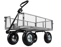 Chariot utilitaire pliable pour l'agriculture Chariot à benne basculante avec côtés amovibles Chariot de jardin en maille