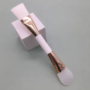 Custom LOGO Vegan Gold Double Ended Face Mask Applicator Soft Face Silicone Spatula Private Label