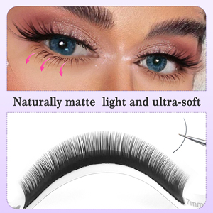 Ciglia Inferiori CoMango Fatte a Mano Cruelty Free Curva J Aspetto Naturale Lunghezze Miste Classiche Estensioni Ciglia Nero Opaco - Product Image 3