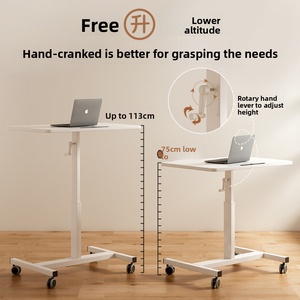 Station de travail mobile multifonctionnelle avec système de levage à manivelle, <span class=keywords><strong>bureau</strong></span> large adapté à la chambre à coucher, au salon, au <span class=keywords><strong>bureau</strong></span>, au dortoir - Product Image 4