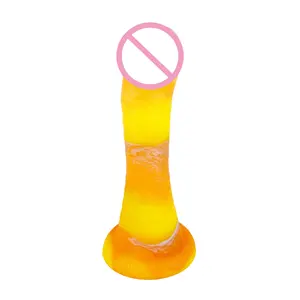 OEM ODM arancione luccicante tramonto rende il colore piccolo selvaggio vita consoladores dildo flexibles masturbatori giocattoli adulti del sesso per la donna