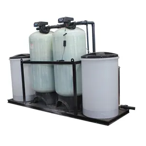 FRP tanque de resina Duplex 10m 3/hr sistema de purificador de água para remover a dureza da água de Troca Iônica