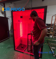 DR.HUGO Rejuven SU7 Terapi Cahaya Merah Spektrum Penuh Sauna Dirancang untuk Penggunaan di Rumah/Apartemen Ruang Sauna Inframerah Dalam Ruangan untuk 2 Orang